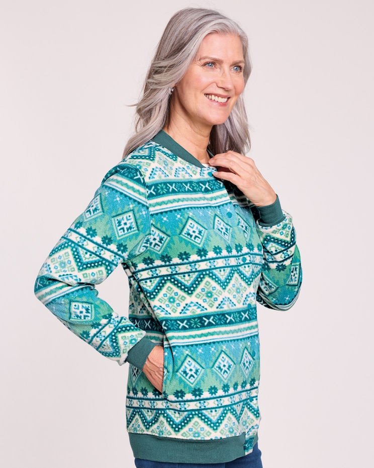Scandia Fleece Print Snap Jacket image number 2