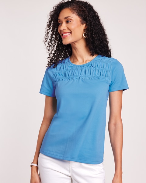 Essential Knit Smocked Top