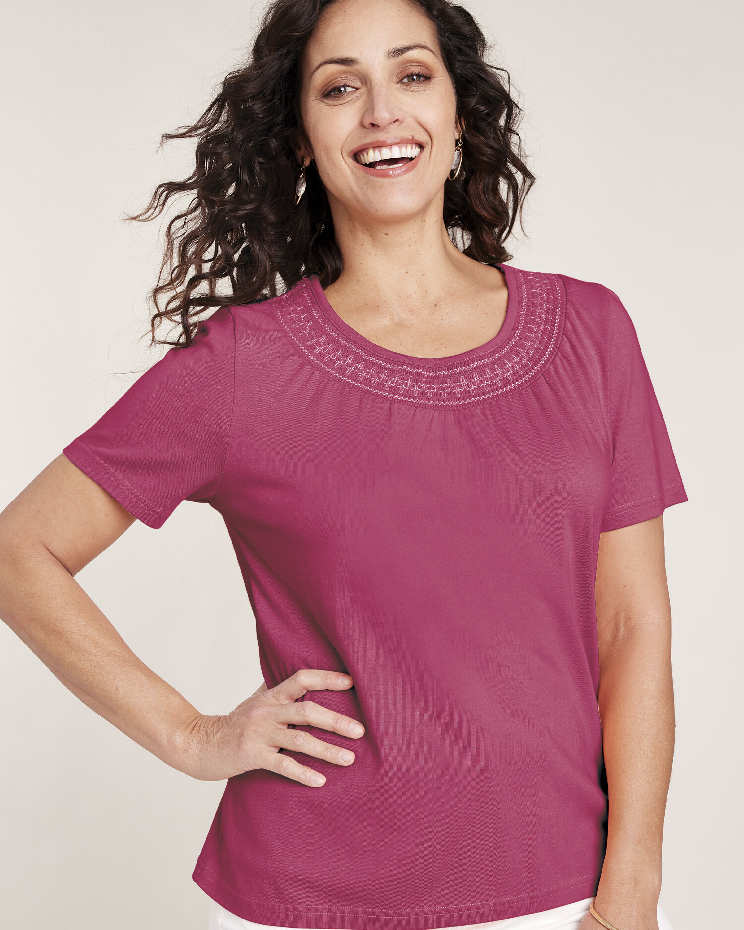 Smocked Knit Top | Blair