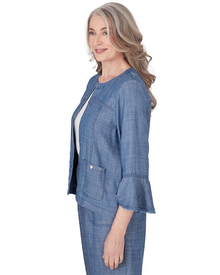 Alfred Dunner® Blue Bayou Chambray Jacket image number 4