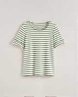 Essential Knit Striped Tab Sleeve Top thumbnail number 3
