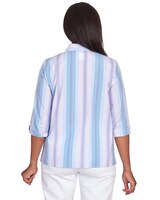 Alfred Dunner® Chevron Stripe Button Down Top thumbnail number 3