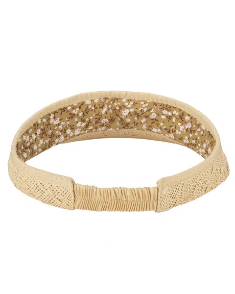 Paperbraid Visor With Floral Sweatband Hat