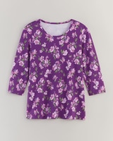Essential Knit Three-Quarter Sleeve Tee thumbnail number 3