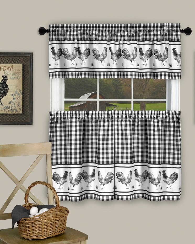 Barnyard Window Curtain Tier Pair and Valance Set image number 1