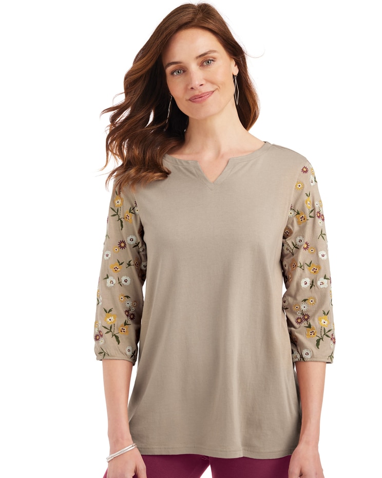 V-Neck Embroidered Tunic image number 1
