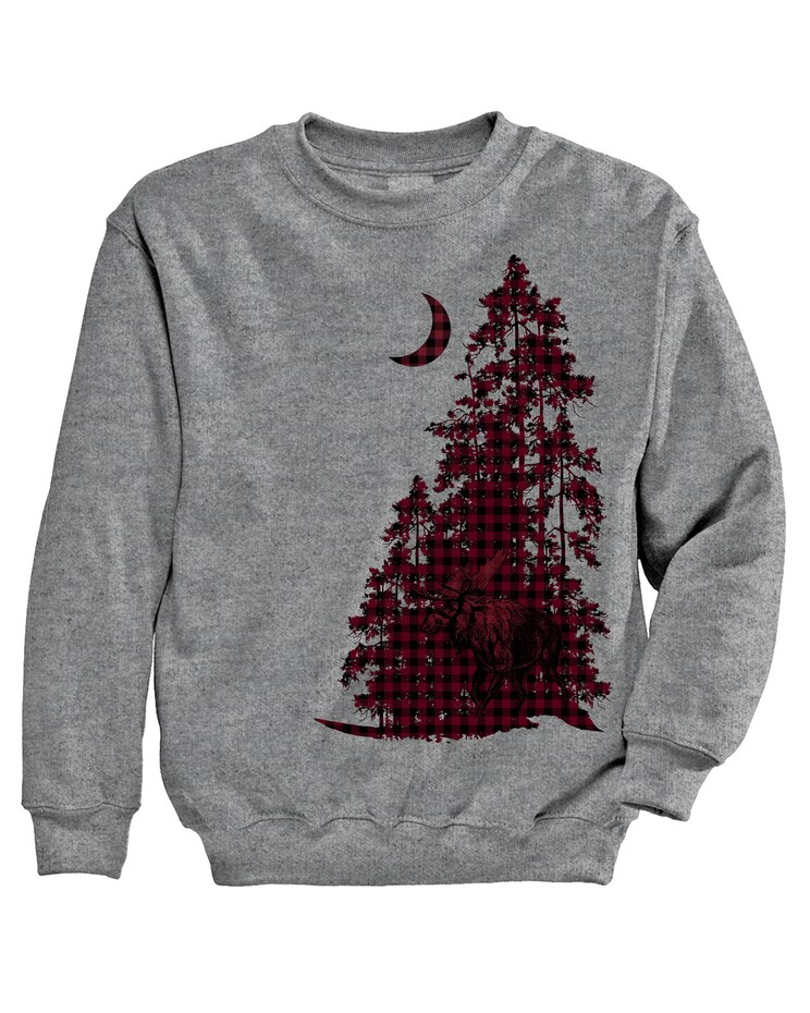 Signature Graphic Sweatshirt - Plaid Moose image number 1