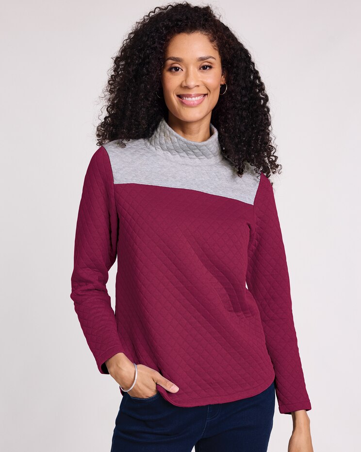Quilted Colorblock Top image number 1
