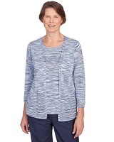 Alfred Dunner® A Fresh Start Space Dye Two In One Top with Necklace thumbnail number 1