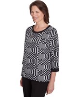 Alfred Dunner® Runway Ready Houndstooth Textured Top thumbnail number 3