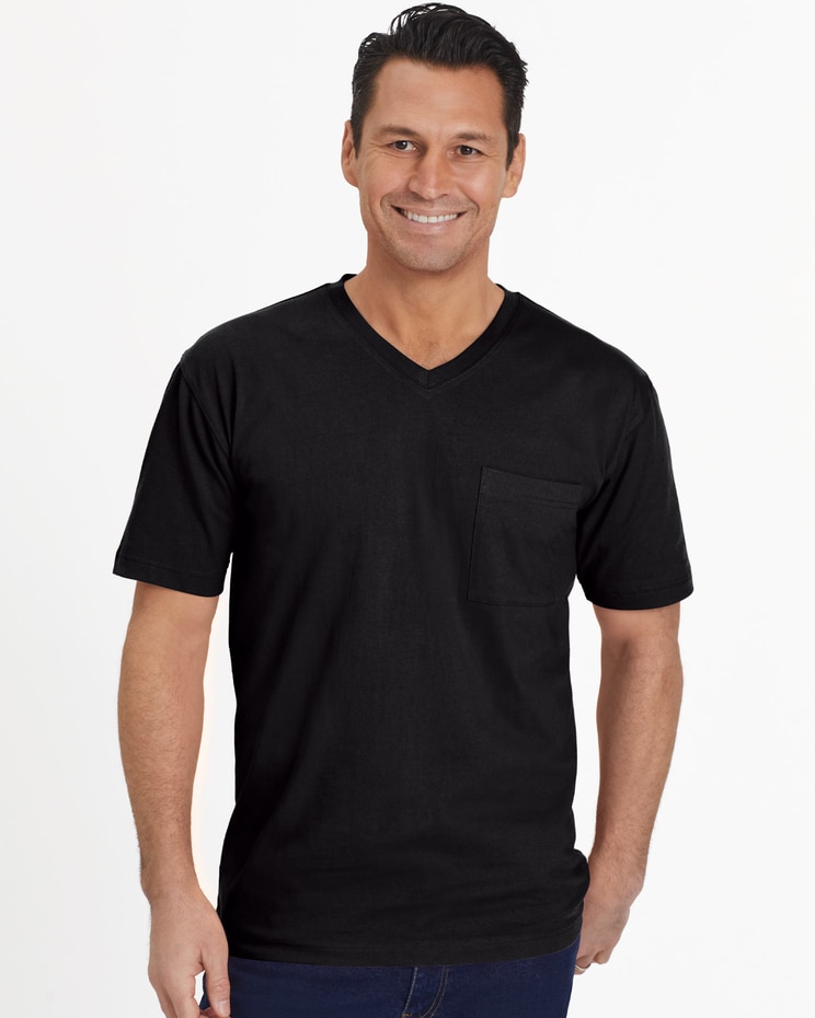 John Blair Everyday Jersey Knit Short-Sleeve Pocket V-Neck Tee image number 1