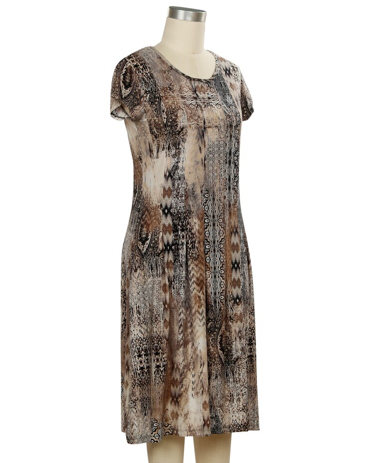 Southern Lady Cap Sleeve Kimberly Print Dress image number 1