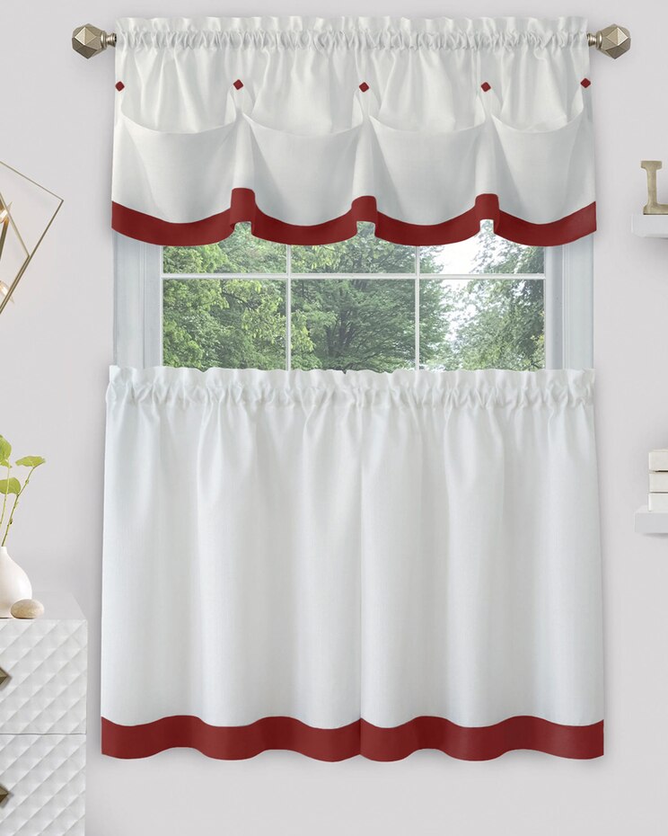 Lana Window Curtain Tier Pair and Valance Set image number 1