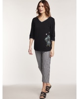 Embroidered Gingham Capris Set thumbnail number 1