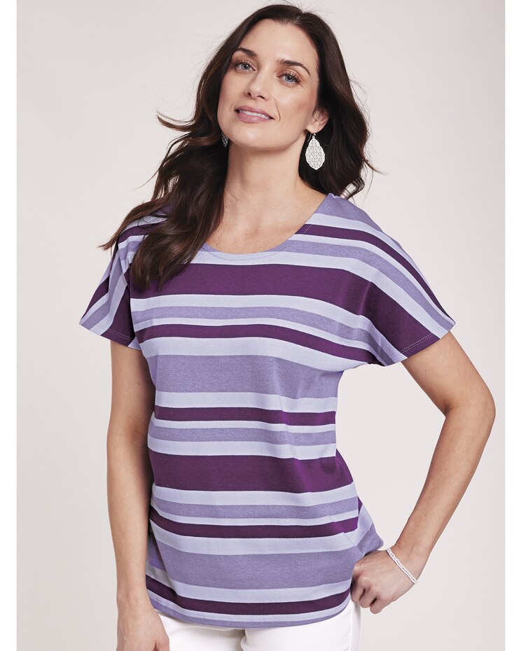 Stripe Dolman Sleeve Tee image number 1