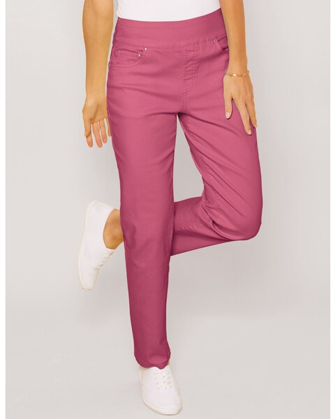 DenimEase Flat-Waist Pull-On Jeans