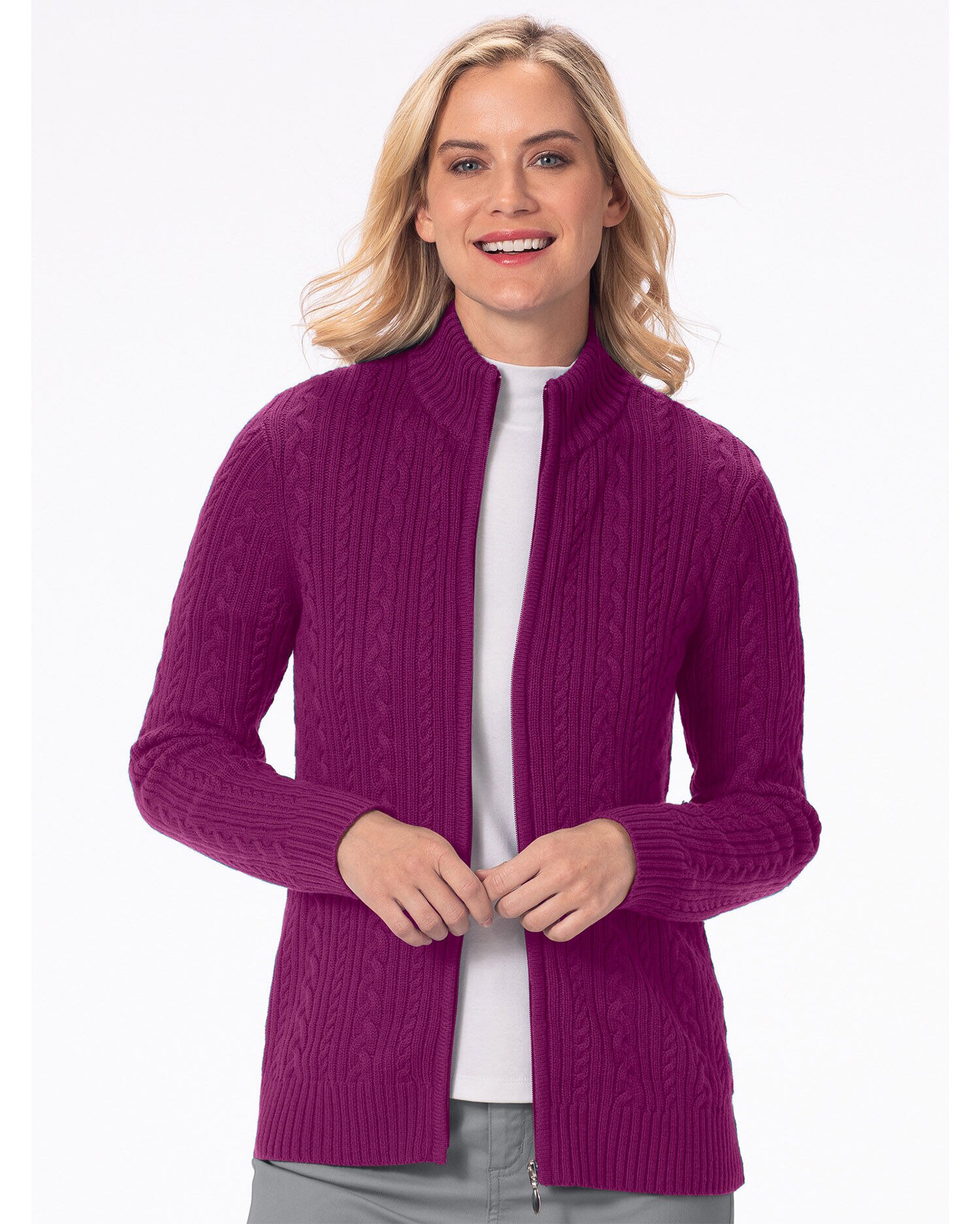 web限定アイテム Iconic Cable Zip Cardigan Sweater | Blair トップス
