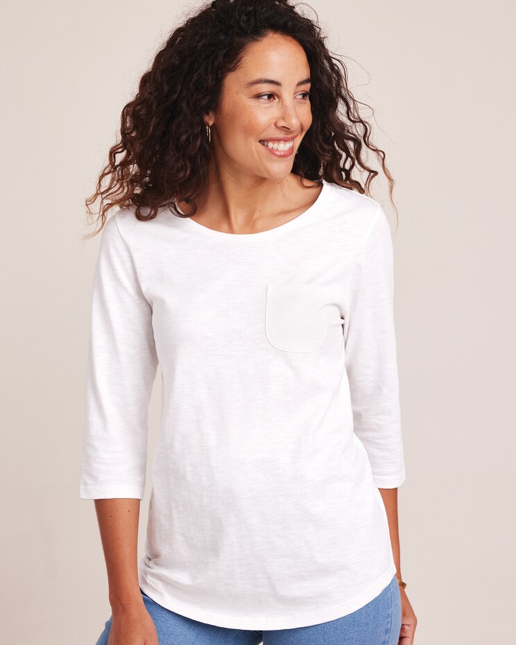 Slub Knit Pocket Tee image number 1