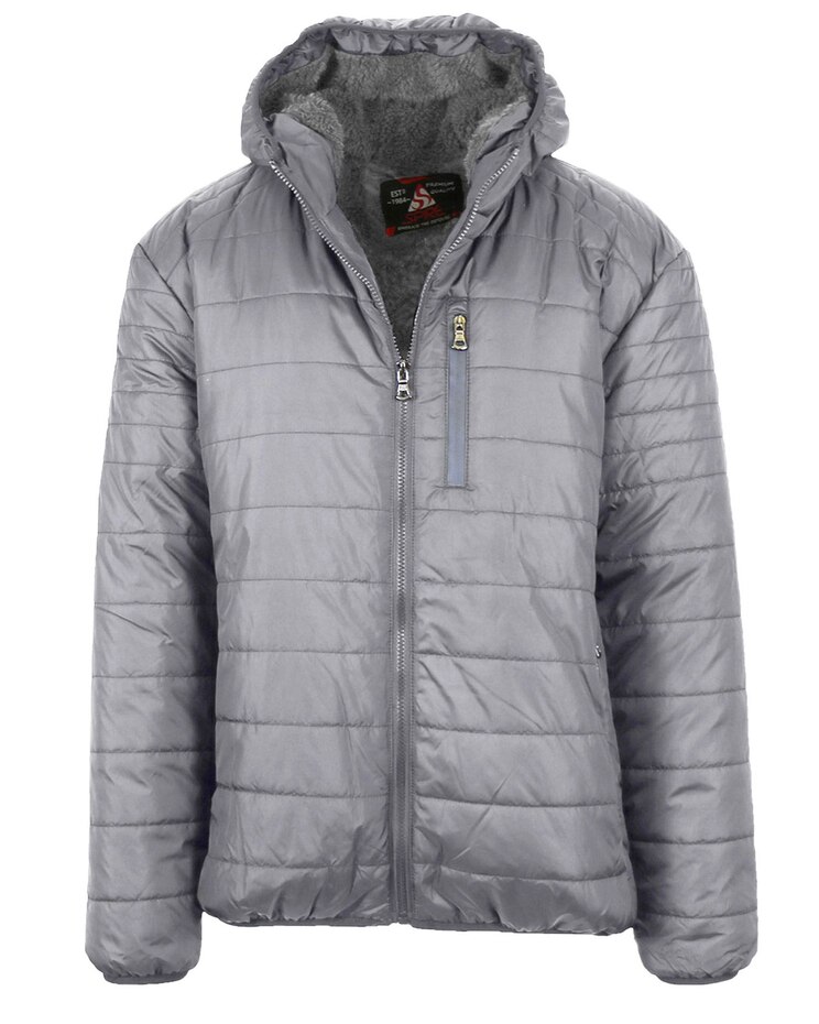 Spire By Galaxy Men's Sherpa Lined Hooded Puffer Jacket image number 1
