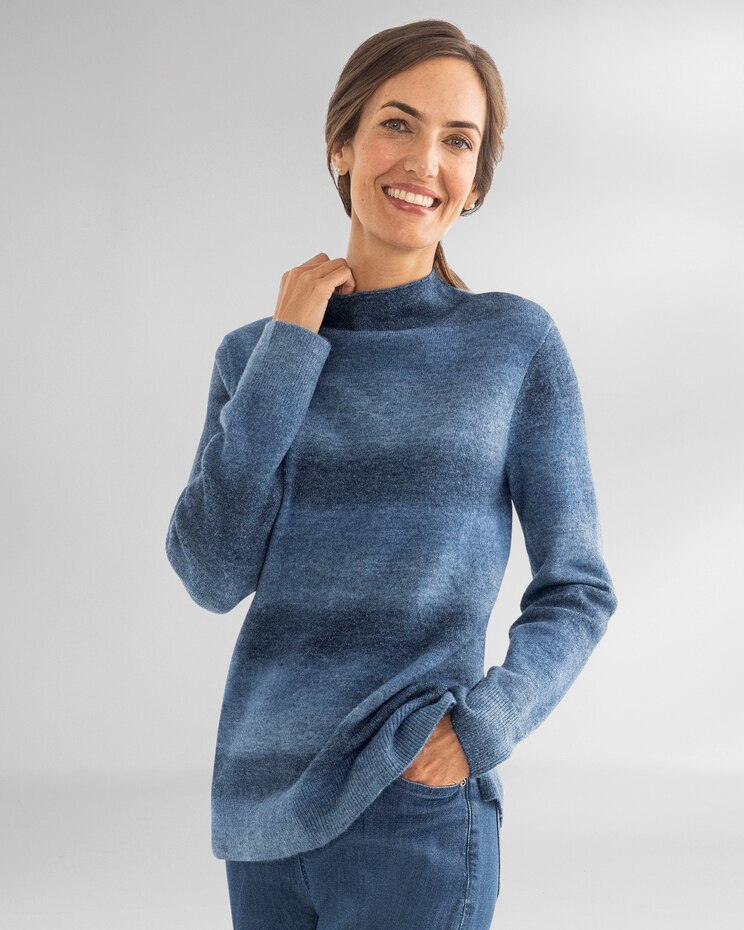 Ombre Mockneck Sweater image number 1