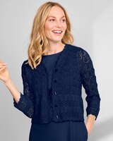 Mixed-Stitch Cardigan Shrug  thumbnail number 1