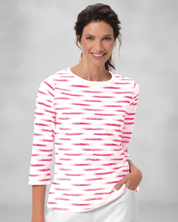 Cotton Painted Stripe Tee image number 1