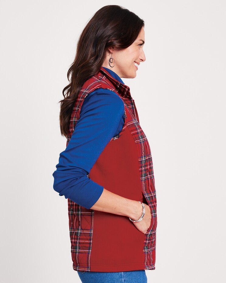 Diamond Quilted Zip-Front Vest image number 2