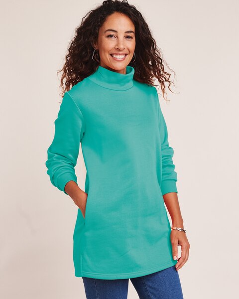 Better-Than-Basic Mock Neck Tunic Sweatshirt