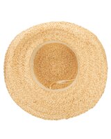 Pearl - Women's Raffia And Gold Round Crown Sun Hat thumbnail number 2