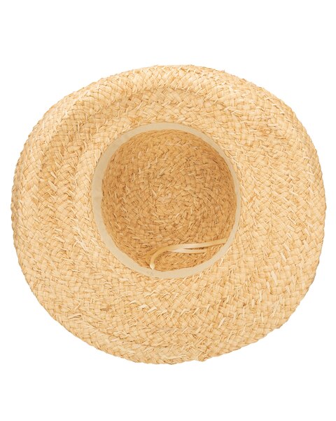 Pearl - Women's Raffia And Gold Round Crown Sun Hat