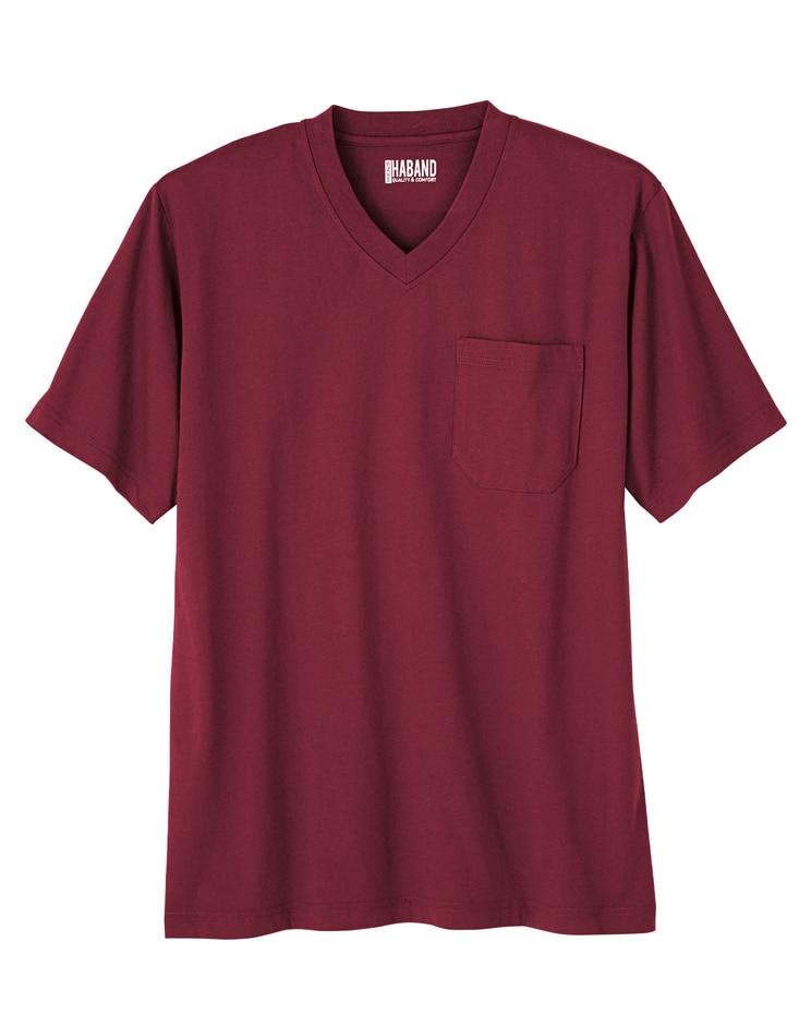 Haband Men’s VNeck AffordabiliTee Shirt with Pocket Blair