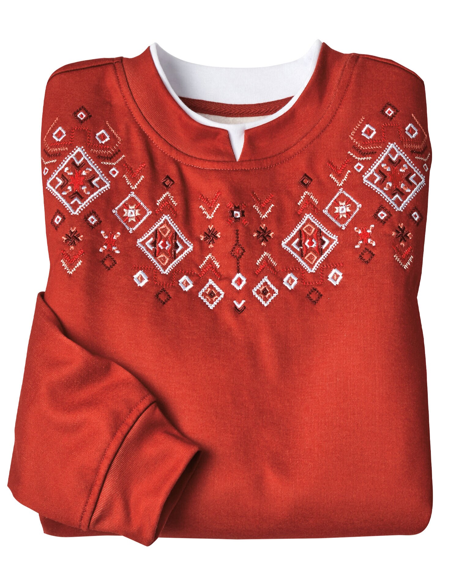 Haband Women s Embroidered Fleece Sweatshirt Blair