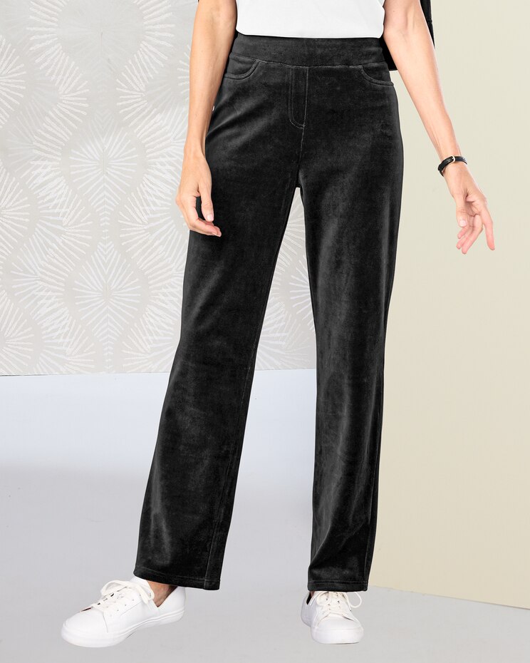 Everyday Velour Straight Leg Pull-On Pants image number 1
