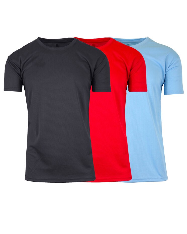Galaxy By Harvic Men's Short Sleeve Moisture-Wicking Quick Dry Tee -3 Pack image number 1