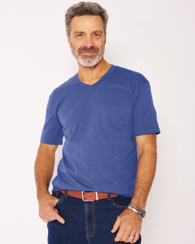 John Blair Everyday Jersey Knit Short-Sleeve Pocket V-Neck Tee image number 1