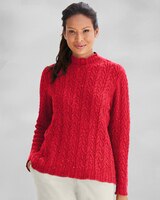 Donegal Braided Cabled Mockneck Sweater thumbnail number 1
