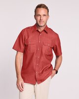 John Blair® Short-Sleeve Linen-Look Pilot Shirt thumbnail number 1