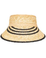 Weekend Getaway- Womens Textured Wheat Straw Visor Hat thumbnail number 1