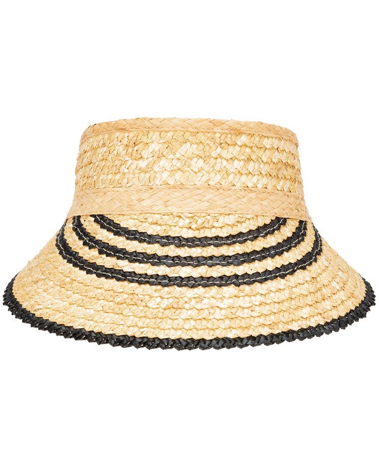 Weekend Getaway- Womens Textured Wheat Straw Visor Hat image number 1