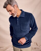 John Blair Banded-Bottom Velour Shirt thumbnail number 1