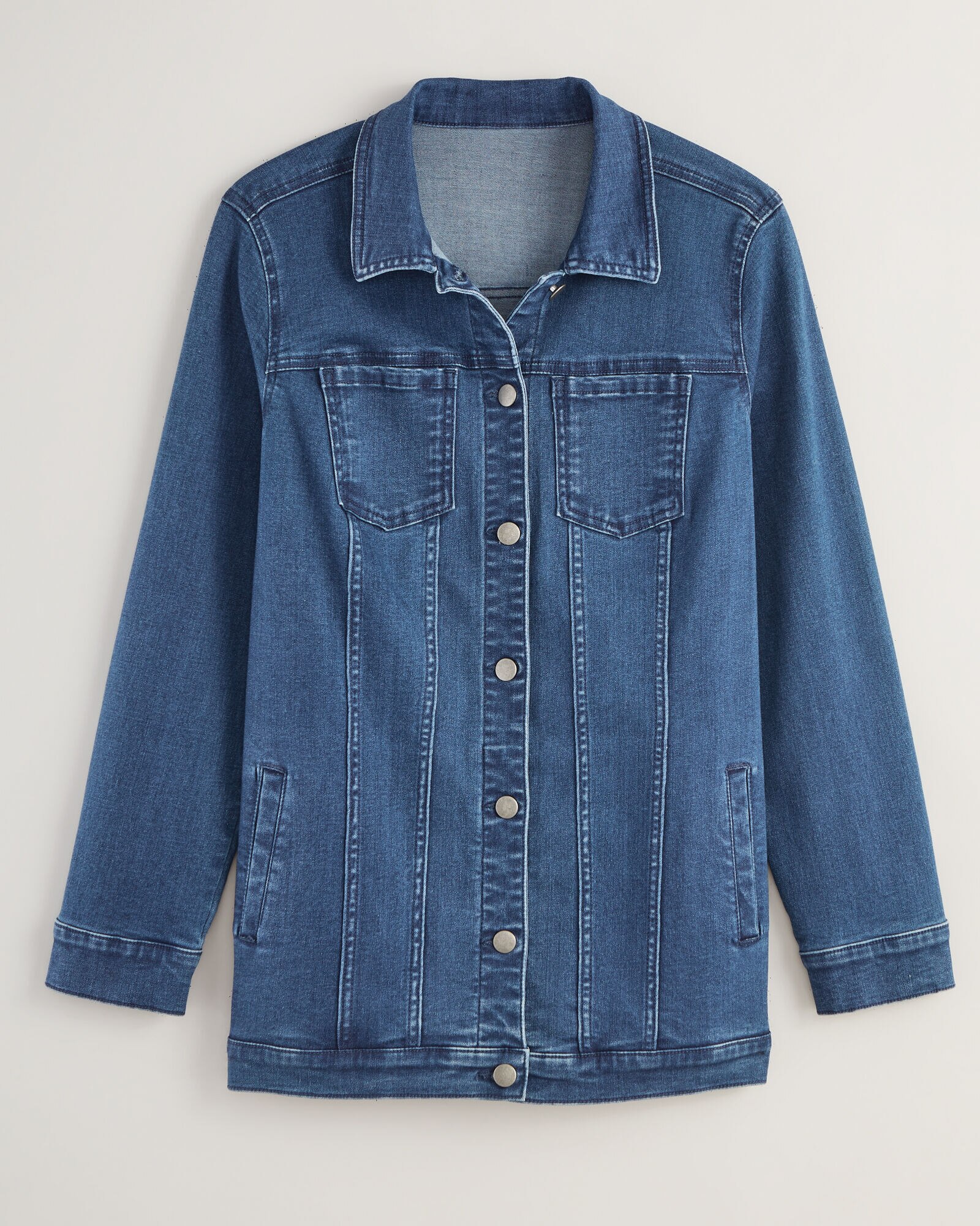 DenimEase™ Long Denim Jacket