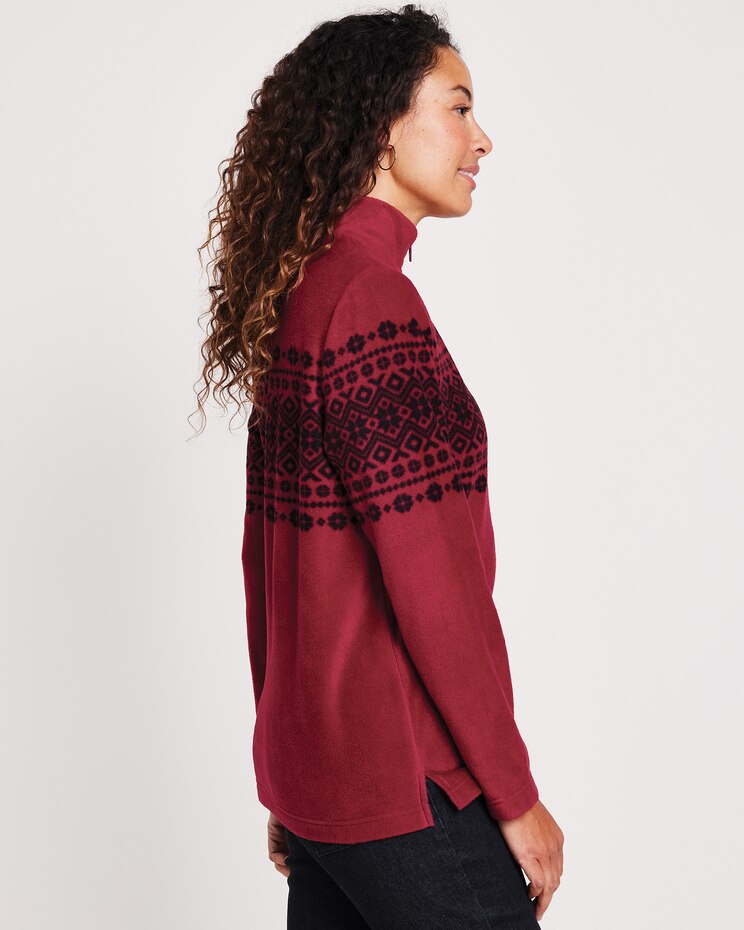 Fair Isle Quarter-Zip Scandia Fleece Top image number 3