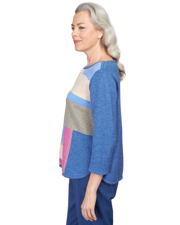 Alfred Dunner® Chelsea Market Colorblock Crew Neck Sweatshirt image number 4