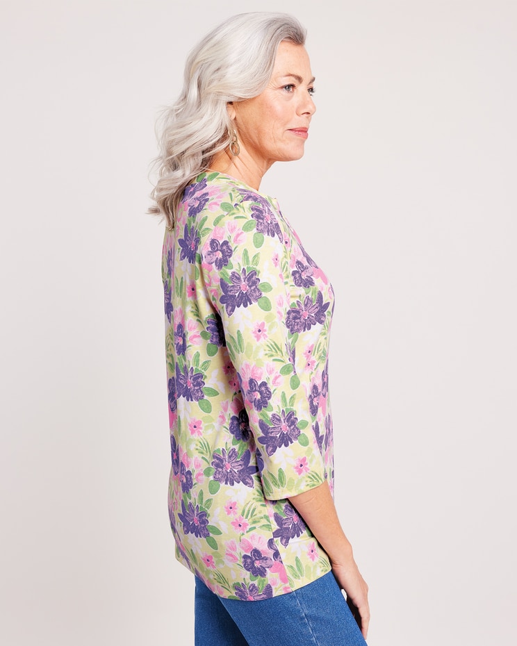 Essential Knit Three-Quarter Sleeve Henley image number 2