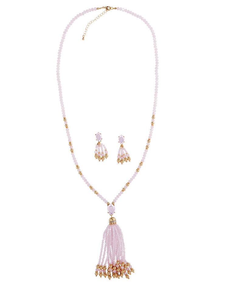 Iridescent Tassel Necklace image number 1