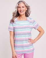 Slub Knit Square Neck Top thumbnail number 1