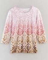 Alfred Dunner® Coming Up Roses Ombre Medallion Top thumbnail number 6