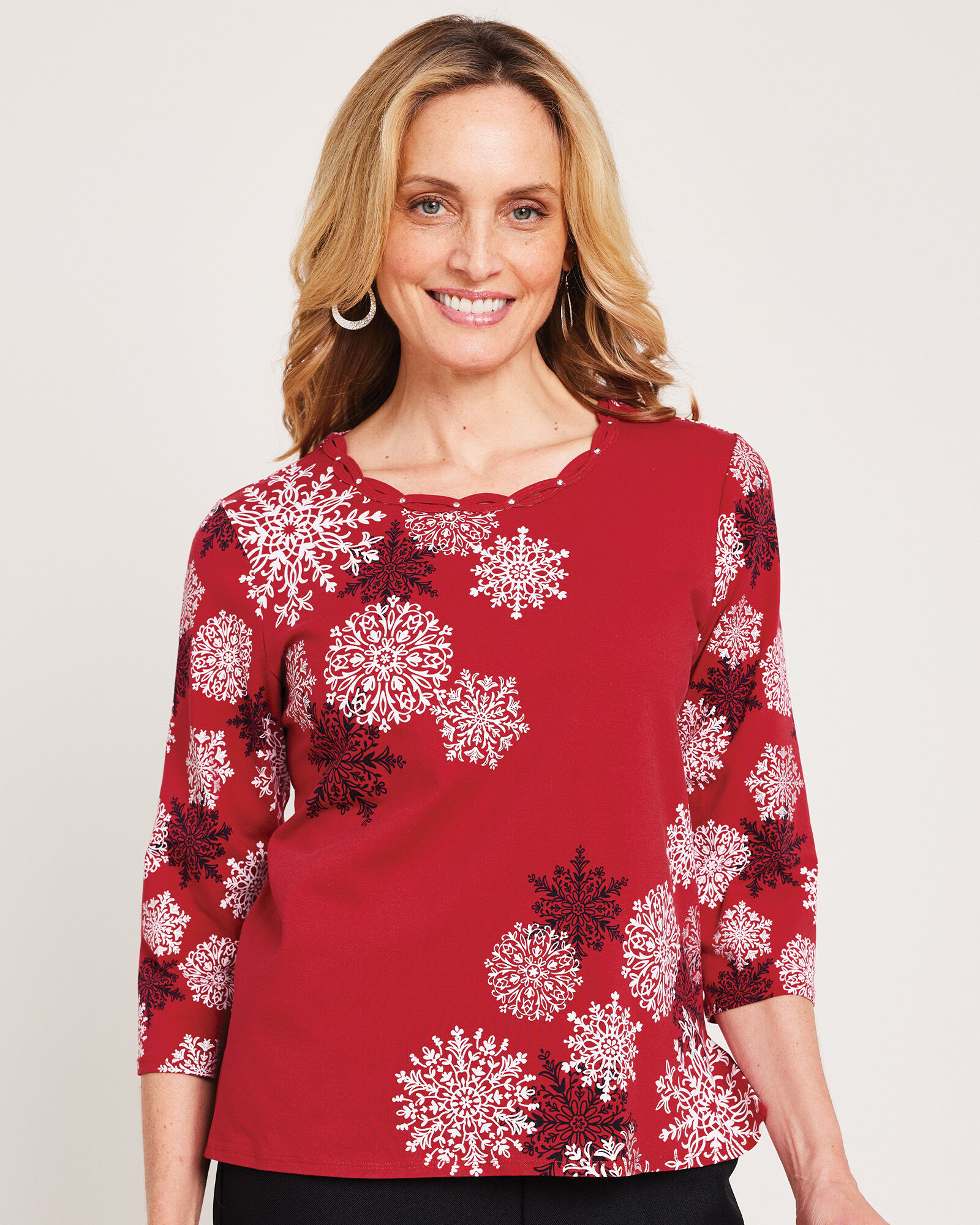 Alfred Dunner Holiday Print Tees