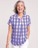 Plaid Gauze Dolman Shirt thumbnail number 1