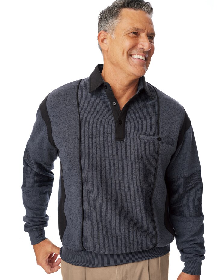 Palmland® Banded-Bottom Vertical Stripe Shirt image number 1